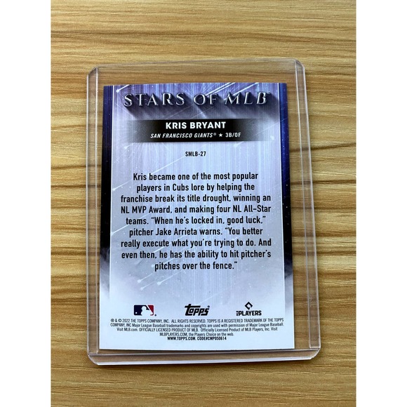 2022 Topps Stars of MLB #SMLB27 Kris Bryant - Picture 2 of 2